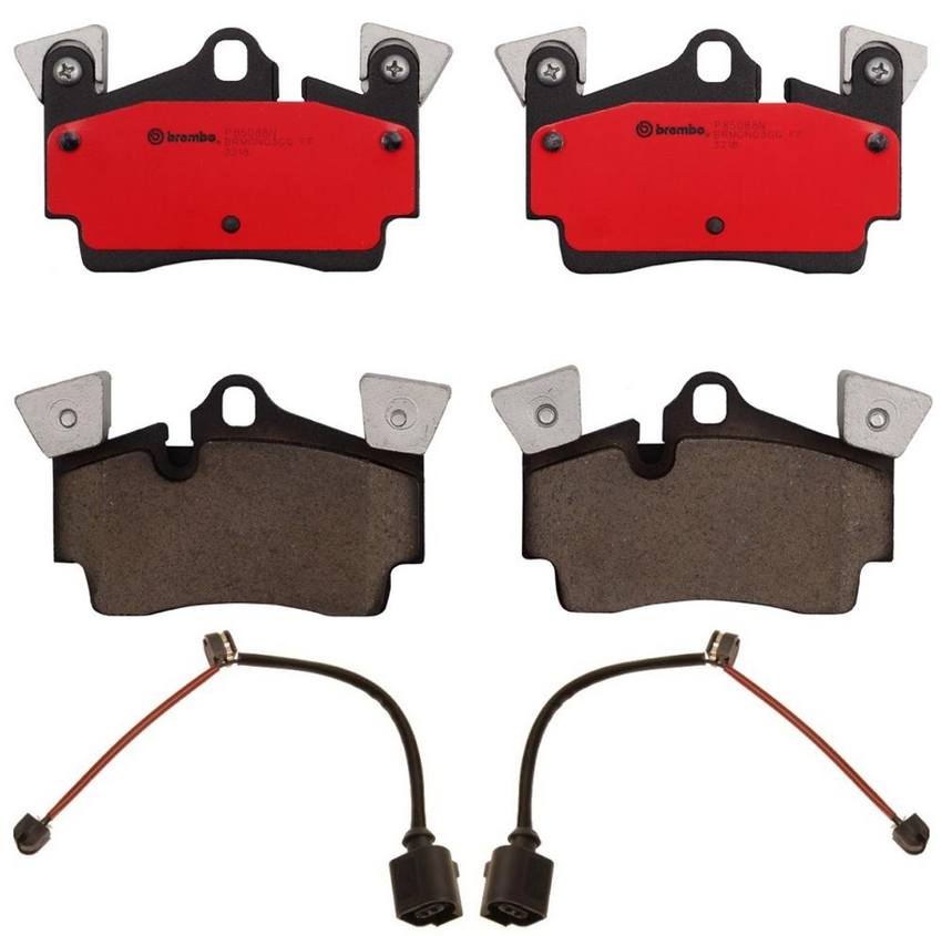 Audi Porsche Brakes Kit - Pads Rear (Ceramic) (with Sensor) 7L6698451D - Brembo 2377396KIT